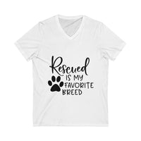 Rescue is my Favorite Breed Short Sleeve V-Neck Tee