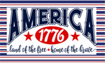America Land of the Free Home of the Brave Sign, Patriotic Signs, Red White & Blue Sign, Home Decor, Metal Wreath Sign