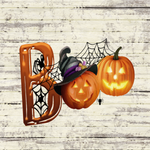 Boo Sign, Halloween Sign, Halloween Front Door Sign, Metal Wreath Sign, Home Decor