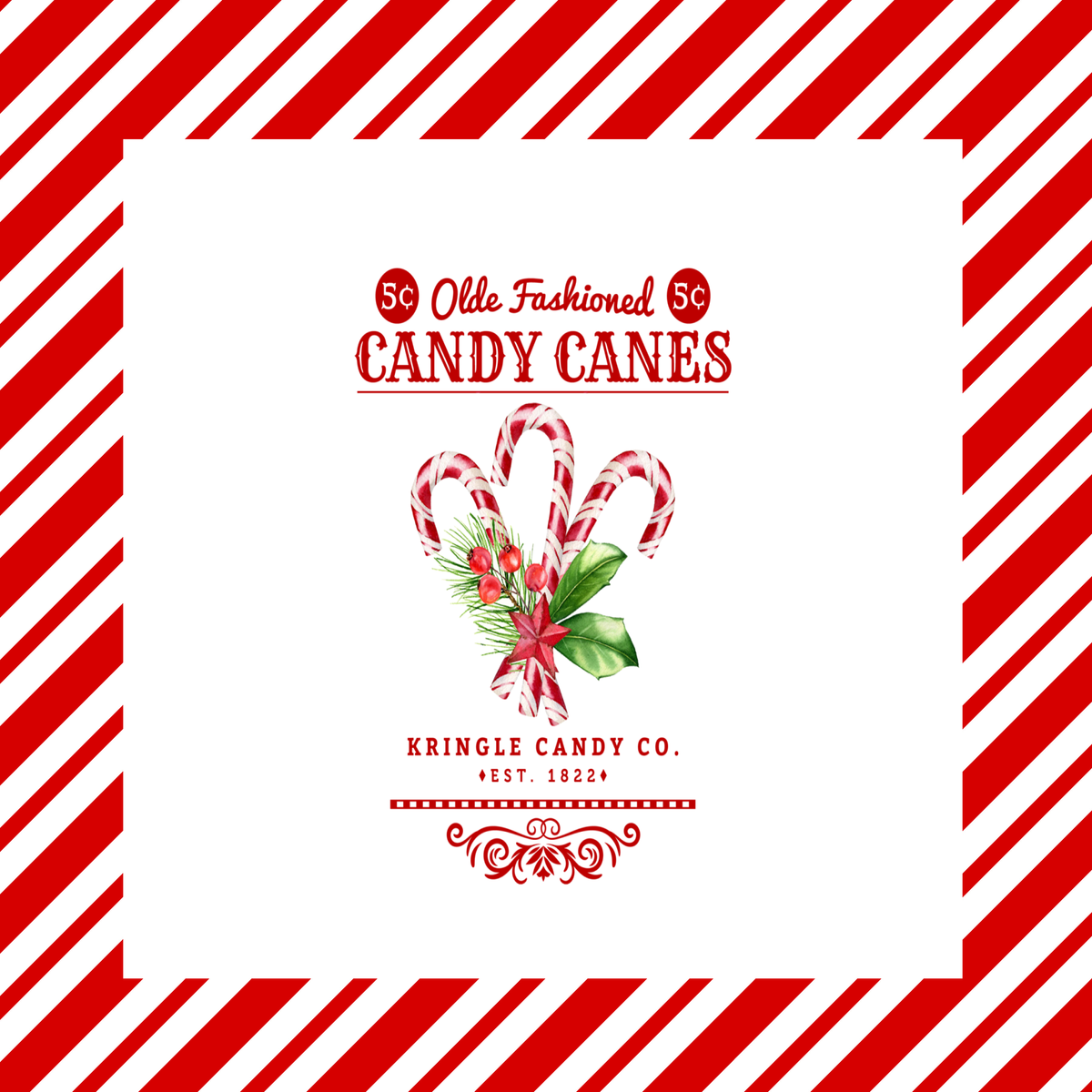 Peppermint Candy White Border Christmas Holiday Paper