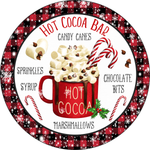 Hot Cocoa Bar Sign, Snowman Sign, Candy Canes and Marshmellows Sign, Winter Signs, Metal Round Wreath, Wreath Center, Craft Embellishments