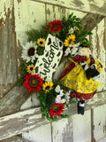 Welcome Wreath, Country Decor, Rustic Decor, Floral Decor,Rustic, Country, Front Door Decor, Krazy Mazie Kreations