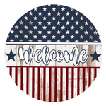 Stars and Stripe Sign, Welcome Sign, Fireworks Sign, Patriotic Sign, 4th of July Sign, Signs, Summer Sign, Home Decor, Metal Wreath Sign
