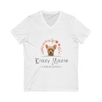 Krazy Mazie Kreations Logo Short Sleeve V-Neck Tee