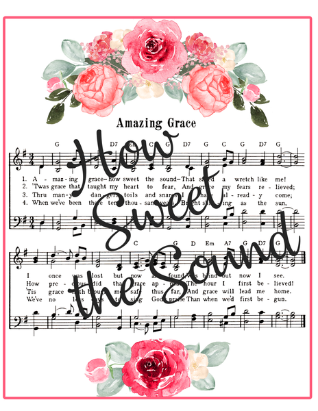 Amazing Grace Sign, How Sweet The Sound Sign, Everyday Sign, Year Round Sign, Square Metal Wreath Sign, Craft Embellishment