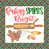 Baking Spirits Bright Sign, Christmas Sign, Gingerbread Decor, Metal Wreath Signs, Craft Embellishments