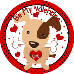 Be My Valentine Sign, Doggie Sign, Valentines Sign, Hearts Sign, Metal Round Wreath Sign, Craft Embellishment