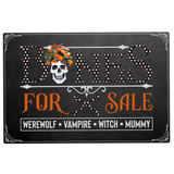 Bones For Sale Sign, Skull Signs, Halloween Sign, Metal Wreath Sign, Craft Embellishment