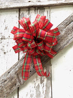 Christmas Tartan/Plaid Bow, Wreath Bow, Holiday Wreath Bow, Holiday Bow, Traditional Bow