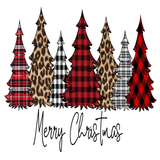 Merry Christmas Sign, Leopard & Buffalo Plaid Tree Sign, Christmas Tree Sign, Metal Wreath Sign, Craft Embellishment
