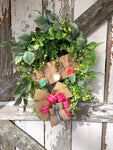 Burlap Bunny Wreath, Easter Wreath, Bunny Wreath, Bunny Decor, Easter Decor, Front Door Wreath, Krazy Mazie Kreations