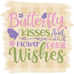 Butterfly Kisses and Flower Petals Wishes Sign, Spring Sign, Metal Wreath Signs, Craft Embellishment
