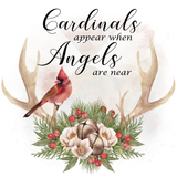 Cardinals Appear When Angels are Near Sign, Winter Sign, Holiday Sign, Christmas Decor, Metal Wreath Signs, Home Decor, Craft Embellishments