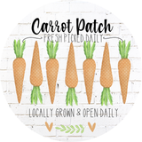 Carrot Patch Sign,  Easter Sign, Easter Carrots Signs, Front Door Wreath Sign, Round Metal Wreath Sign, Craft Embellishment