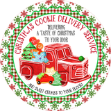Christmas Cookie Delivery Service Sign, Christmas Cookies Sign, Holiday Sign, Winter Signs, Metal Round Wreath, Wreath Center, Craft Embellishments