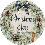 Christmas Joy Sign, Christmas Wreath Sign, Holiday Sign, Christmas Sign, Winter Signs, Metal Round Wreath, Wreath Center, Craft Embellishments