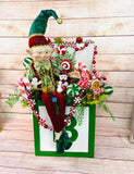 Christmas Toy Box Arrangement, Winter Centerpiece, Christmas Centerpiece, Elf Centerpiece