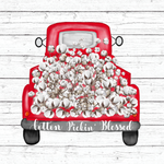 Cotton Pickin Blessed Sign, Fall Sign, Red Truck Sign, Metal Wreath Sign, Wreath Center, Craft Embellishment