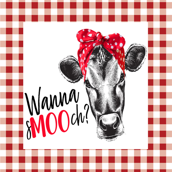 Wanna Smooch Sign, Farmhouse Welcome Sign, Farmhouse Cow Signs, Everyday Sign, Signs, Metal Wreath Sign