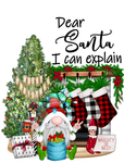Dear Santa I Can Explain Sign, Santa Sign, Christmas Sign, Holiday Signs, Metal Wreath Signs, Craft Embellishments
