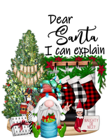 Dear Santa I Can Explain Sign, Santa Sign, Christmas Sign, Holiday Signs, Metal Wreath Signs, Craft Embellishments