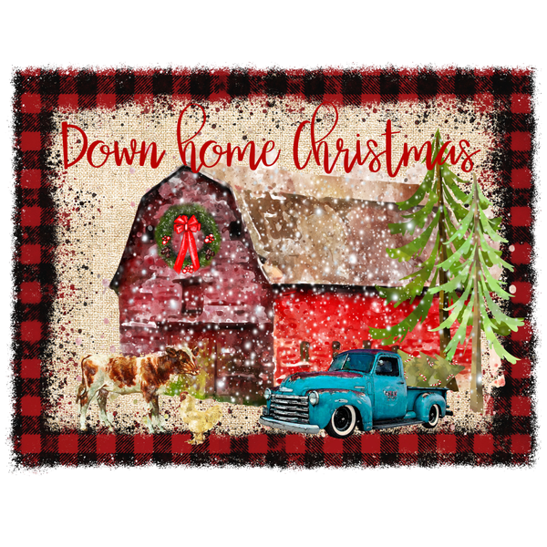 Down Home Christmas Sign, Holiday Sign, Farmhouse Sign, Metal Wreath Sign, Craft Embellishment
