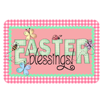Easter Blessings Sign, Easter Sign, Spring Butterfly and Ladybugs Sign, Happy Easter Signs, Front Door Wreath Sign, Metal Square Wreath Sign