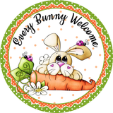 Sign, Easter Cup Sign,Bunny and Carrot Signs, Spring Front Door Wreath Sign, Round Metal Wreath Sign, Craft Embellishments