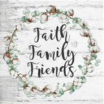 Faith, Family Friends Sign, Cotton Sign, Metal Wreath Signs, Wreath Centers, Craft Embellishments