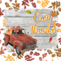 Give Thanks Sign, Autumn Sign, Fall Wreath Sign, Fall Truck Sign, Metal Wreath Sign, Craft Embellishment