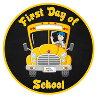 First Day Of School Sign, School Bus Sign, Home School Sign, Back To School Sign, Metal Round Wreath Sign, Craft Embellishment