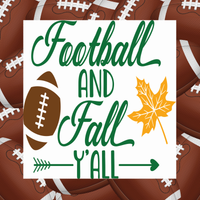 Football and Fall Y'all Sign, Fall Wreath Sign, Metal Square Wreath Sign, Wreath Center, Craft Embellishment
