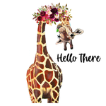 Giraffe Sign, Everyday Sign, Signs, Hello There Sign, Metal Wreath Sign, Craft Embellishment