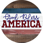 God Bless America Sign, Patriotic Sign, Faux Wood Sign, Signs, Summer Sign, Home Decor, Metal Wreath Sign