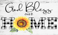 God Bless Our Home Sign, Sunflower Sign, Everyday Sign, Metal Wreath Sign, Wreath Centers, Craft Embellishment