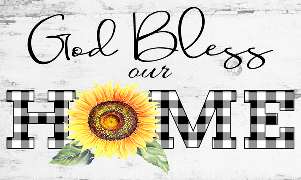 God Bless Our Home Sign, Sunflower Sign, Everyday Sign, Metal Wreath Sign, Wreath Centers, Craft Embellishment