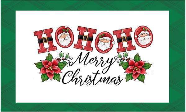Ho Ho Ho Merry Christmas Sign, Christmas Sign, Santa Sign Decor, Metal Wreath Sign
