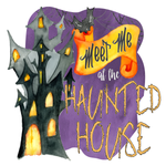 Meet Me at the Haunted House Sign, Halloween Haunted House Sign, Halloween Signs, Metal Wreath Sign, Craft Embellishment