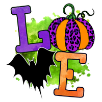 Halloween Love Sign, Leopard Pumpkin Sign, Bat Signs, Metal Wreath Sign, Craft Embellishment