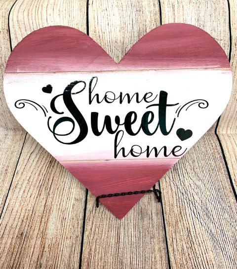 Hand painted Heart Sign, Heart Sign, Sign, Signs, Heart Decor, Love Sign, Wreath Sign, Love Decor, Krazy Mazie Kreations