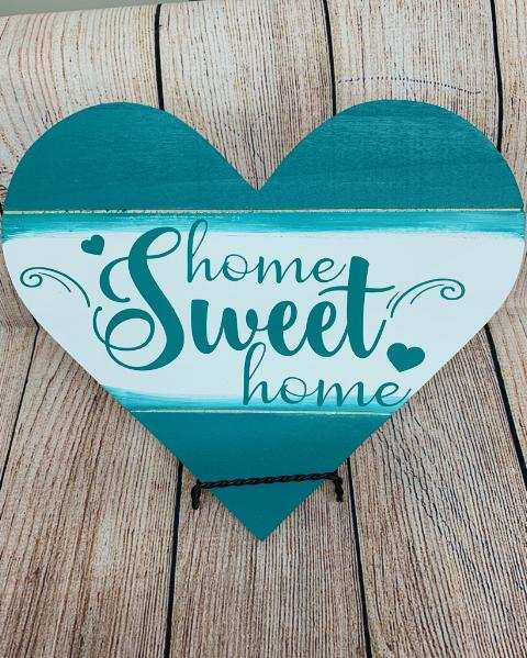 Hand painted Heart Sign, Heart Sign, Home Sweet Home Sign, Sign, Signs, Everyday Decor, Krazy Mazie Kreations