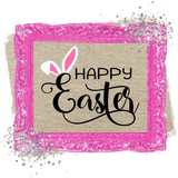 Happy Easter Sign, Bunny Ears Signs, Easter Front Door Sign, Metal Wreath Sign, Craft Embellishment