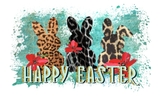 Easter Sign, Bunny Signs, Leopard Bunny Signs, Happy Easter Signs, Metal Wreath Sign