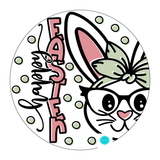 Happy Easter Sign, Easter Bunny Sign, Easter Sign, Front Door Wreath Sign, Round Metal Wreath Sign, Craft Embellishment