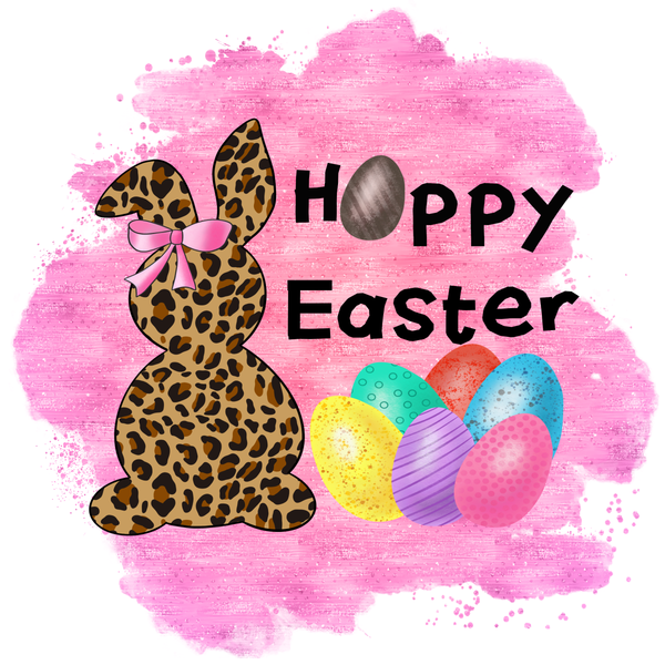Happy Easter Sign, Leopard Bunny Signs, Front Door Wreath Sign, Metal Wreath Sign, Craft Embellishment