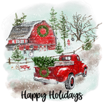 Happy Holidays Sign, Barn Truck Sign, Holiday Decor, Metal Wreath Signs, Home Decor, Craft Embellishment