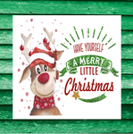 Have Yourself a Merry Little Christmas Sign, Reindeer Sign, Holiday Sign, Metal Wreath Sign, Craft Embellishment