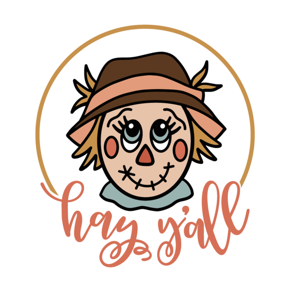 Hay Y'all Scarecrow Sign, Fall Sign, Autumn Sign, Metal Square Wreath Sign, Craft Embellishment