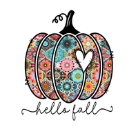 Hello Fall Sign, Boho Pumpkin Sign, Fall Sign, Pumpkin and Heart Signs, Metal Wreath Sign, Craft Embellishment