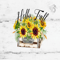 Hello Fall Sign, Fall Sign, Sunflower Sign, Metal Wreath Signs, Craft Embellishment